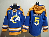 Rams 5 Jalen Ramsey Royal Super Bowl LVI All Stitched Sweatshirt Hoodie,baseball caps,new era cap wholesale,wholesale hats